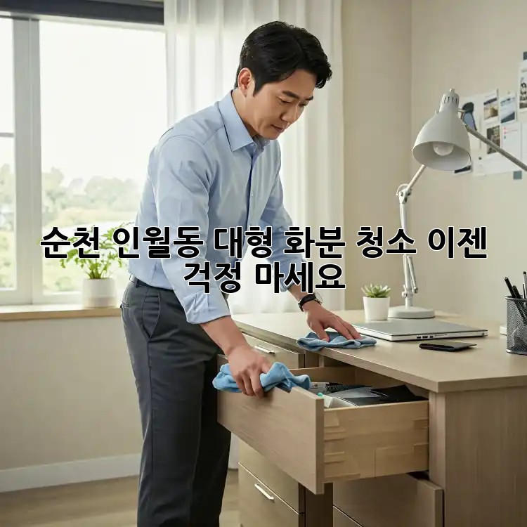 순천 인월동 대형 화분 청소, 이젠 걱정 마세요!